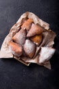 Mandazi is a slightly sweet East African Street Food. top view from above Royalty Free Stock Photo