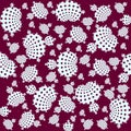 Mandelbrot magenta and white polka dot seamless pattern