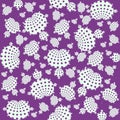 Mandelbrot magenta and white polka dot seamless pattern