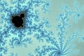 Mandelbrot set displaying intricate blue fractal patterns Royalty Free Stock Photo