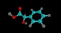 Mandelic acid molecular structure isolated on black