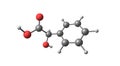 Mandelic acid molecular structure isolated on white