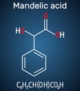 Mandelic acid molecule. Structural chemical formula and molecule Royalty Free Stock Photo