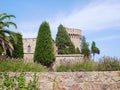 Mandelieu-La Napoule France Chateau de la Napule wall and tower view from the rue de la Plage