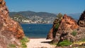 Mandelieu la Napoule taken  from the Aiguille beach in Theoule sur Mer Royalty Free Stock Photo