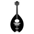 Mandolin black icon on the white background. Royalty Free Stock Photo