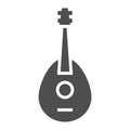 Mandolin glyph icon, musical and string, guitar sign, vector graphics, a solid pattern on a white background. Royalty Free Stock Photo