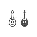 Mandolin line and glyph icon, musical and string, guitar sign, vector graphics, a linear pattern on a white background. Royalty Free Stock Photo