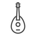 Mandolin line icon, musical and string, guitar sign, vector graphics, a linear pattern on a white background. Royalty Free Stock Photo