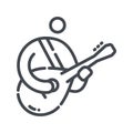 Mandolin with musician playing on it isolated on transparent background.