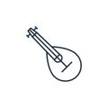 mandolin vector icon isolated on white background. Outline, thin line mandolin icon for website design and mobile, app development