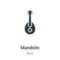 Mandolin vector icon on white background. Flat vector mandolin icon symbol sign from modern music collection for mobile concept