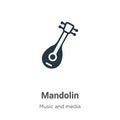 Mandolin vector icon on white background. Flat vector mandolin icon symbol sign from modern music collection for mobile concept