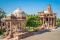 Temples in Mandore Garden near blue city, Jodhpur Royalty Free Stock Photo