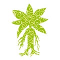 Mandragora plant pattern silhouette ancient mythical fantasy