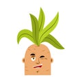 Mandrake root wink emoji. Merry Legendary mystical plant in form