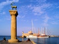 Mandraki Harbor, Rhodes Royalty Free Stock Photo