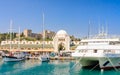 Mandraki Port and New Market . Rhodes Island. Greece