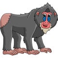 Mandrill Animal Cartoon Colored Clipart