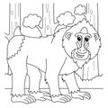 Mandrill Animal Coloring Page for Kids