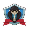 Mandrill face cool sketch Royalty Free Stock Photo