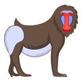 Mandrill icon, cartoon style