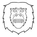 Mandrill Monkey Black And White Illustration Design Royalty Free Stock Photo