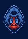 Mandrill monkey head Mascot Logo