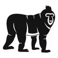 Mandrill monkey icon, simple style
