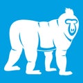 Mandrill monkey icon white