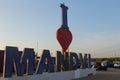 Mandvi Beach in Kutch, Gujarat, India - I love Mandvi signboard - Beach vacation Royalty Free Stock Photo