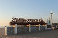 Mandvi Beach in Kutch, Gujarat, India - Windmills in background - Beach vacation Royalty Free Stock Photo