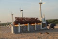 Mandvi Beach in Kutch, Gujarat, India - Windmills in background - Beach vacation