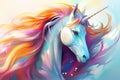 Mane unicorn fantasy horn art illustration dream horse magical white animal background