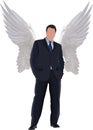 Maneger with wings distinguished person standing with angel wings