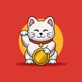 Maneki Neko Coin Creative Cartoon