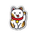 Maneki neko doodle icon, vector illustration Royalty Free Stock Photo