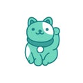 Maneki neko doodle icon, vector illustration Royalty Free Stock Photo