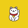 Maneki neko doodle icon, vector illustration Royalty Free Stock Photo