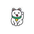 Maneki neko doodle icon, vector illustration Royalty Free Stock Photo