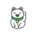 Maneki neko doodle icon, vector illustration Royalty Free Stock Photo
