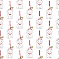 Maneki-neko. Seamless pattern with japanese lucky Royalty Free Stock Photo