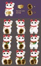 Maneki neko set Royalty Free Stock Photo