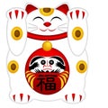 Maneki Neko Welcoming Cat with Daruma