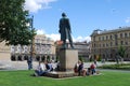 Rudolfinum Art Gallery and Concert Halls & Statue of Painter Josef Manes Monument  Prague  Czech Republic Royalty Free Stock Photo