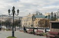 Manezhnaya ploshchad. Moscow Street scene. Royalty Free Stock Photo