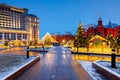 Manezhnaya Square at Christmas, Moscow, Russia