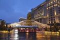 Manezhnaya square in the New year and Christmas holidays in the early morning, Moscow Royalty Free Stock Photo