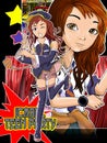 Manga character brunette girl