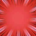 Manga comic book flash red explosion radial lines background. Royalty Free Stock Photo